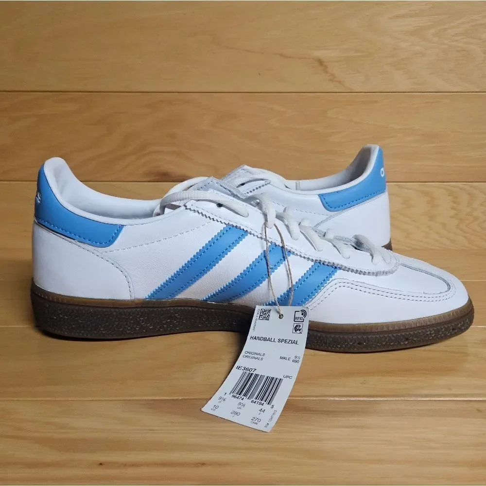 Adidas Originals Handball Spezial White Blue Gum Sole Mens Shoe Trainer IE3607 - Picture 8 of 12